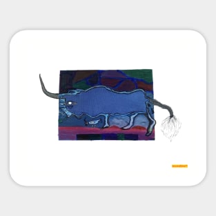 Bull On A Blue Planet. Sticker